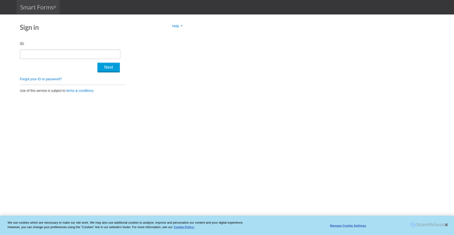 Security scan screenshot of https://plus.lexissmartforms.co.uk