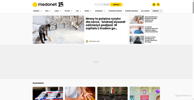 Security scan screenshot of https://medonet.pl