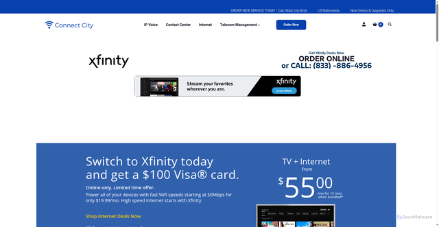 Security scan screenshot of https://connectcityus.com/providers/cable-tv-and-internet-in-my-area/