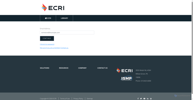 Security scan screenshot of https://members.ecri.org