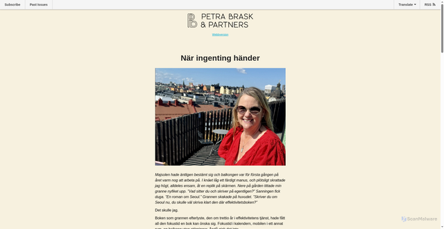 Security scan screenshot of https://mailchi.mp/petrabrask/inspirationsbrevseptember2026?e=8703162f20