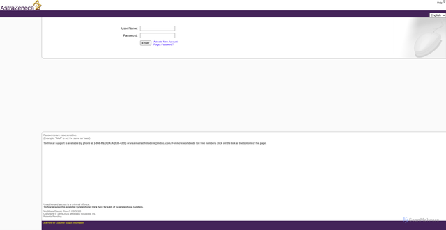 Security scan screenshot of https://az3.mdsol.com