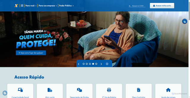Security scan screenshot of https://www.caixa.gov.br/Paginas/home-caixa.aspx