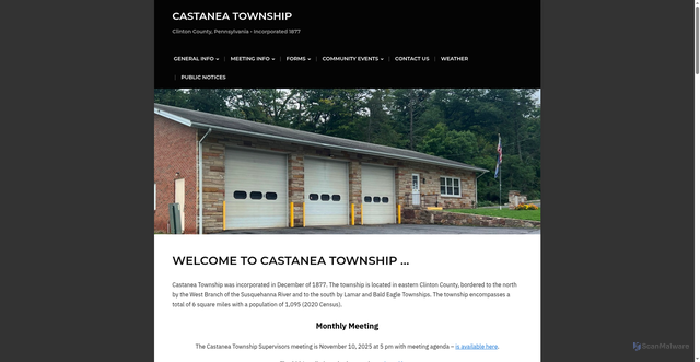 Security scan screenshot of https://www.castaneatownshippa.gov/