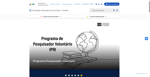 Security scan screenshot of http://www.funag.gov.br