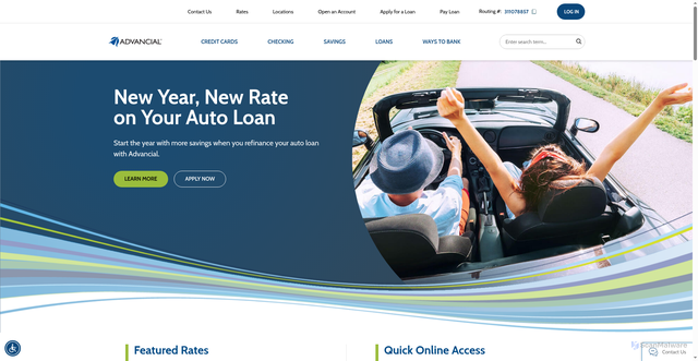 Security scan screenshot of https://advancial.org