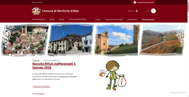 Security scan screenshot of https://www.comune.monforte.cn.it/