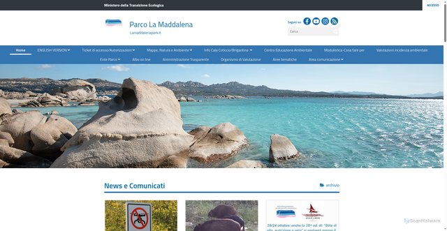Security scan screenshot of https://www.lamaddalenapark.it/