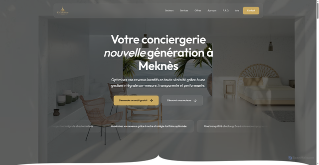 Security scan screenshot of https://escalianceconciergerie.com/