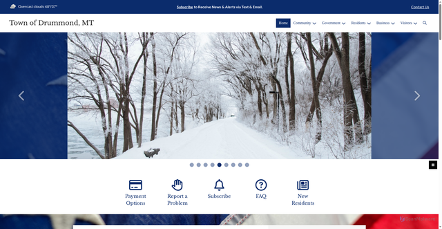 Security scan screenshot of https://townofdrummondmt.gov/