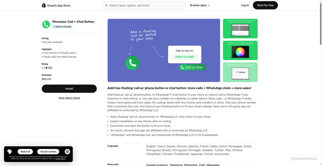 Security scan screenshot of https://worldphoneize.app/