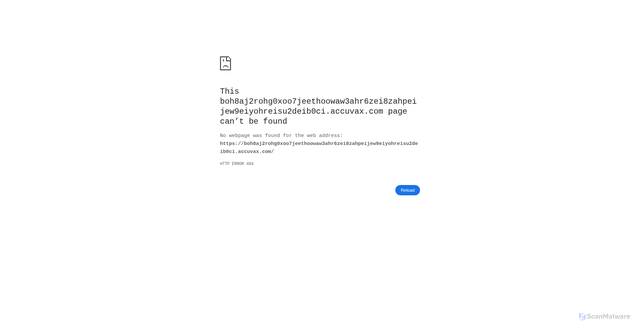 Security scan screenshot of https://boh8aj2rohg0xoo7jeethoowaw3ahr6zei8zahpeijew9eiyohreisu2deib0ci.accuvax.com