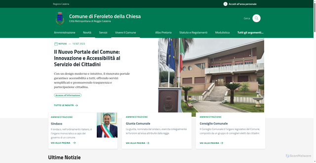 Security scan screenshot of https://www.comune.feroletodellachiesa.rc.it