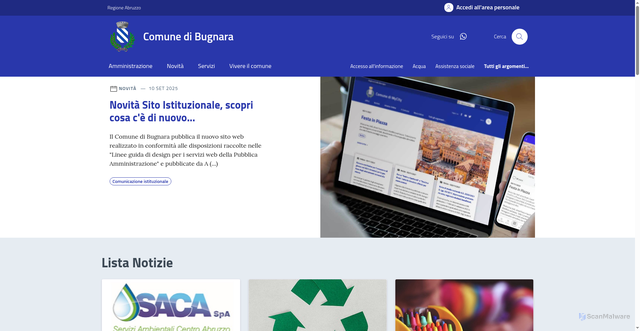 Security scan screenshot of https://comune.bugnara.aq.it/