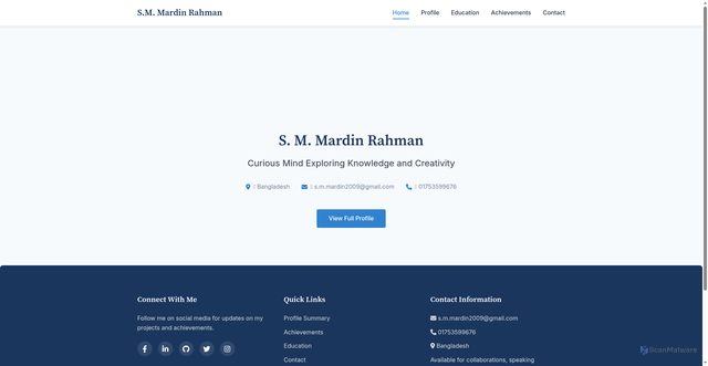 Security scan screenshot of https://mardinportfolio-mnx1ubqwix.edgeone.app/