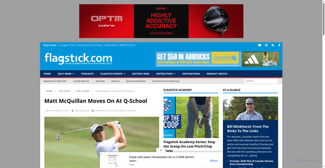Security scan screenshot of https://flagstick.com/tee-shots/matt-mcquillan-moves-on/