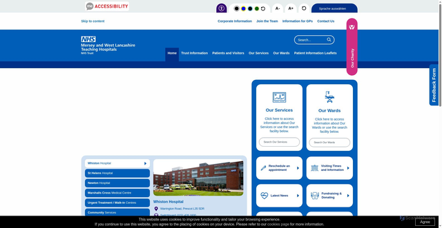 Security scan screenshot of https://sthk.merseywestlancs.nhs.uk/