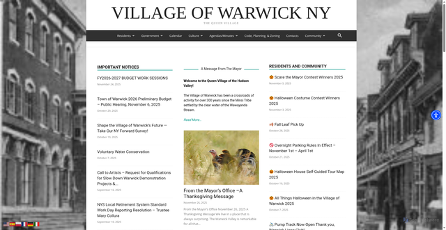 Security scan screenshot of https://villageofwarwickny.gov/