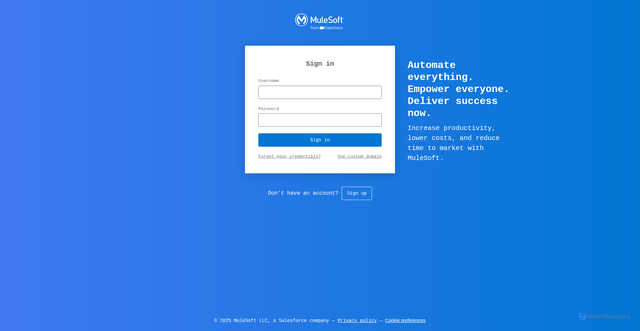 Security scan screenshot of https://anypoint.mulesoft.com