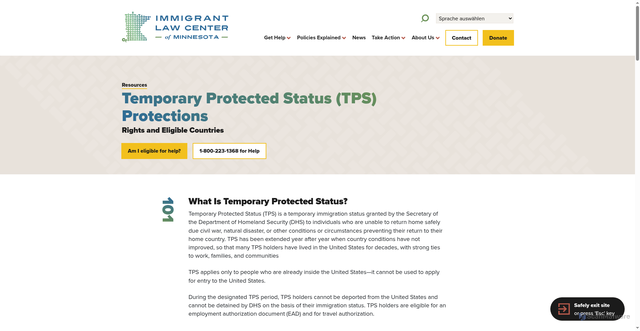 Security scan screenshot of https://www.ilcm.org/temporary-protected-status-tps-protections