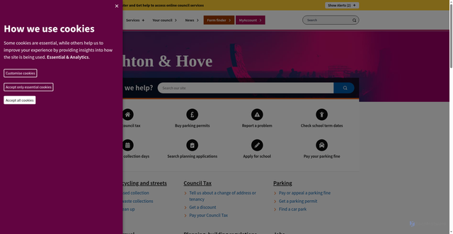 Security scan screenshot of https://www.brighton-hove.gov.uk/