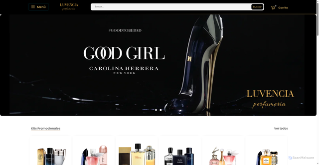 Security scan screenshot of https://luvenciaperfumeriaa.shop/