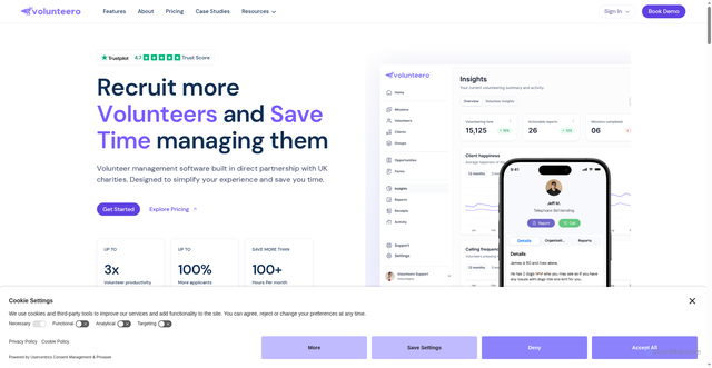 Security scan screenshot of https://volunteero.org