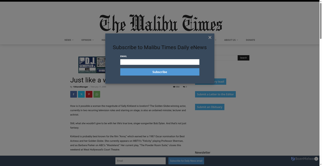 Security scan screenshot of https://malibutimes.com/article_b7ae381f-8571-5929-a2ab-60d5e5e54a75