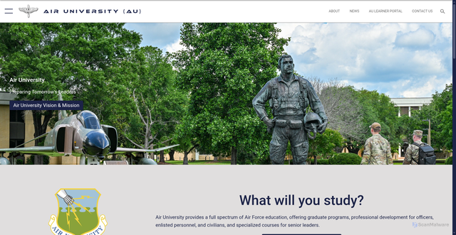 Security scan screenshot of https://www.airuniversity.af.edu