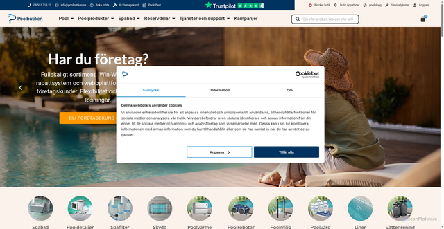Security scan screenshot of https://poolbutiken.se