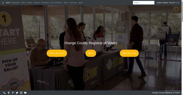 Security scan screenshot of https://ocvote.gov/
