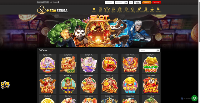 Security scan screenshot of https://38megasensa.top/desktop/game/slot/fatpanda