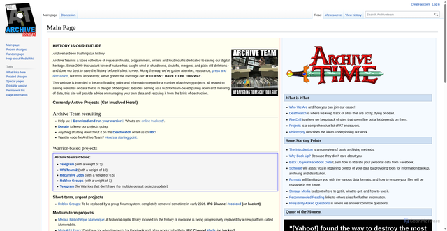 Security scan screenshot of https://archiveteam.org