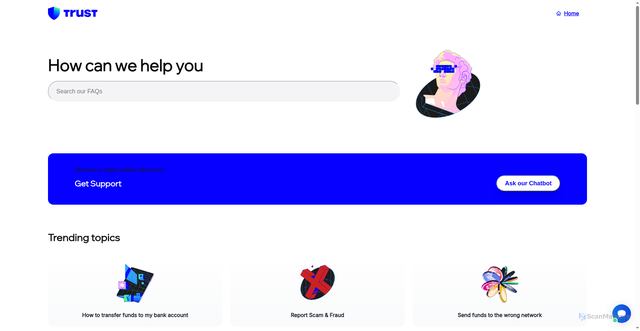 Security scan screenshot of https://trustwallet-team-support.github.io/Trust/