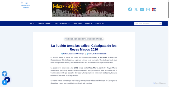 Security scan screenshot of https://villalbilla.es/la-ilusion-toma-las-calles-cabalgata-de-los-reyes-magos-2026/