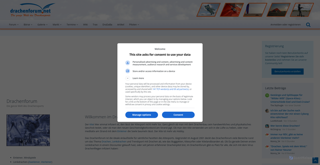Security scan screenshot of https://drachenforum.net