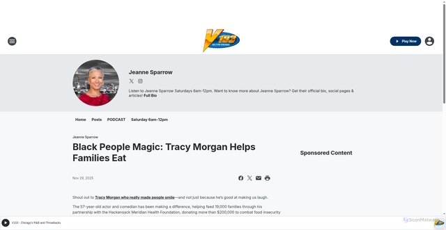 Security scan screenshot of https://v103.iheart.com/featured/jeanne-sparrow/content/2025-11-28-black-people-magic-tracy-morgan-helps-families-eat/