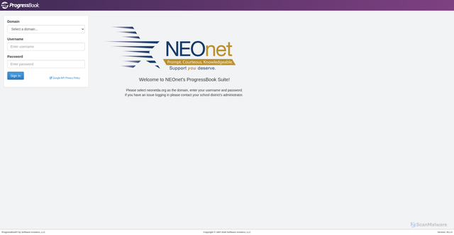 Security scan screenshot of https://ca.neonet.org
