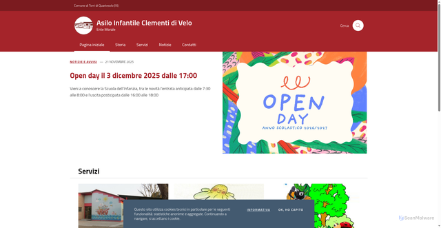 Security scan screenshot of https://www.asiloclementivelo.it/