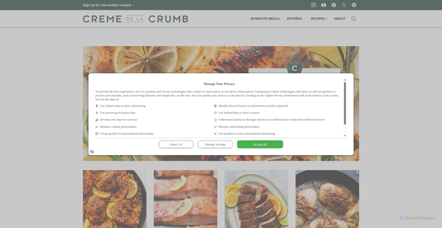 Security scan screenshot of https://lecremedelacrumb.com