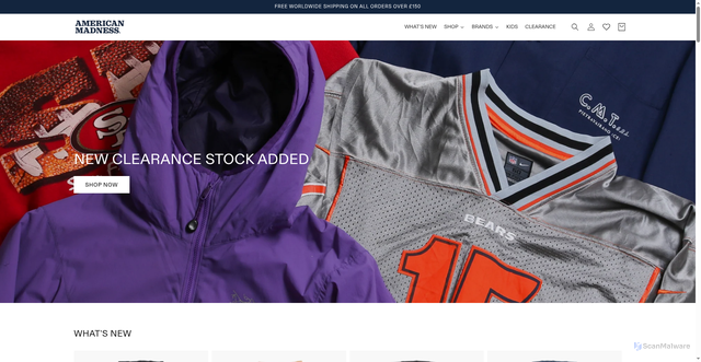 Security scan screenshot of https://americanmadness.co.uk