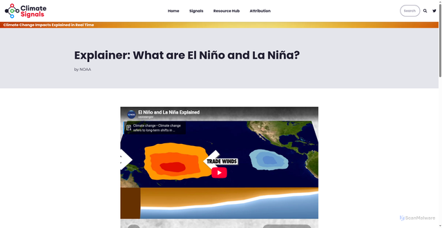 Security scan screenshot of https://www.climatesignals.org/resources/explainer-what-are-el-nino-and-la-nina
