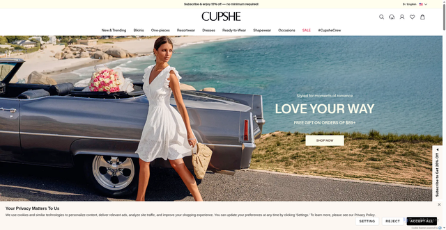 Security scan screenshot of https://cupshe.com
