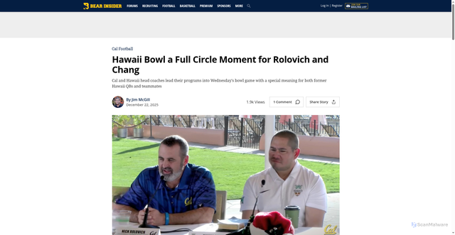 Security scan screenshot of https://bearinsider.com/s/4857/hawaii-bowl-a-full-circle-moment-for-rolovich-and-chang