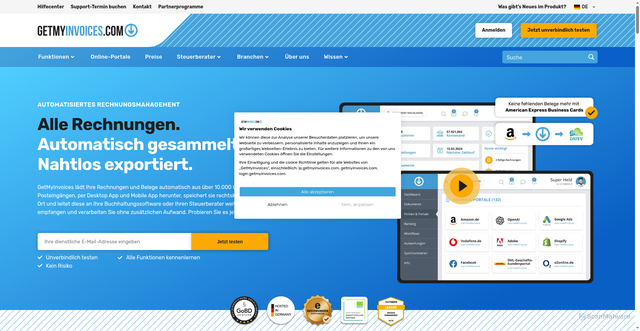 Security scan screenshot of http://admin-testing1-dev.getmyinvoices.de/