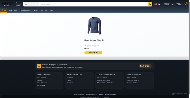 Security scan screenshot of http://amazon-clone-six-rho-44.vercel.app/product/4
