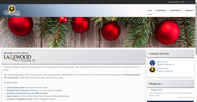 Security scan screenshot of https://lakewoodvillagetx.gov/