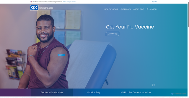Security scan screenshot of https://cdc.gov/