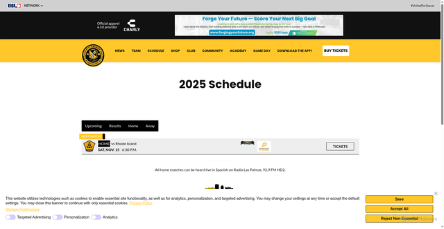 Security scan screenshot of https://www.riverhounds.com/schedule/