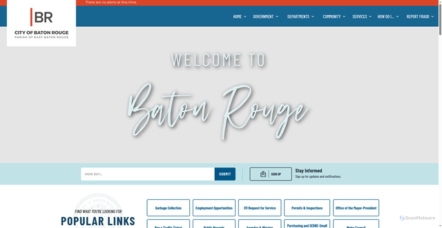 Security scan screenshot of https://www.brla.gov/